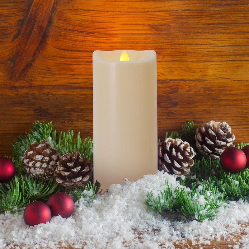 7LinRay Store Large Outdoor Waterproof Flameless Candles with Remote and Timers, Battery Operated LED Flickering Pillar Candles, Long-Lasting, Ivory Plastic, D 4" x H 6", 1 Pack - Image 5